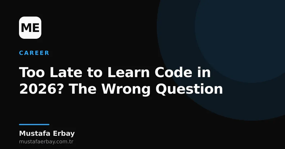 An open road stretches before a person starting to learn code, with the year 2026 and symbols of new technologies on the horizon.