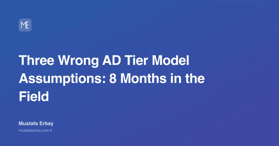Three Wrong AD Tier Model Assumptions: 8 Months in the Field — cover image