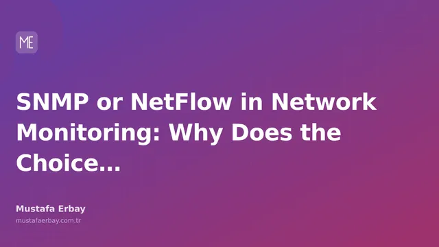 A digital visual showing data flow from network devices, with a balance scale icon between SNMP and NetFlow icons