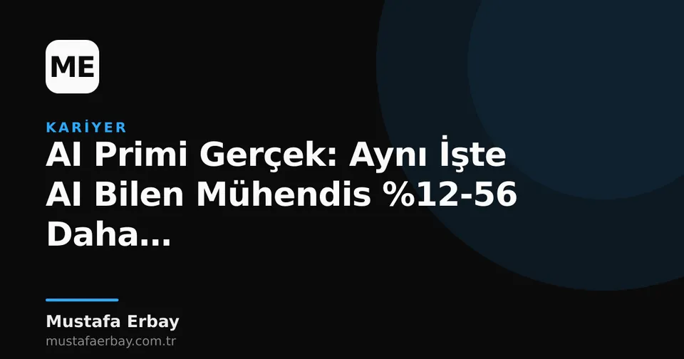 Grafik üzerinde AI yetkinliklerine sahip mühendislerin maaş farkını gösteren yüzdelik oranlar ve bilgisayar başında çalışan bir mühendis.