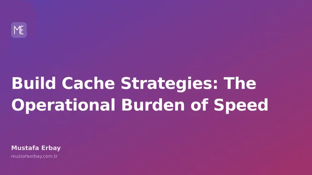 A schematic visual showing build cache mechanisms in a software development process.