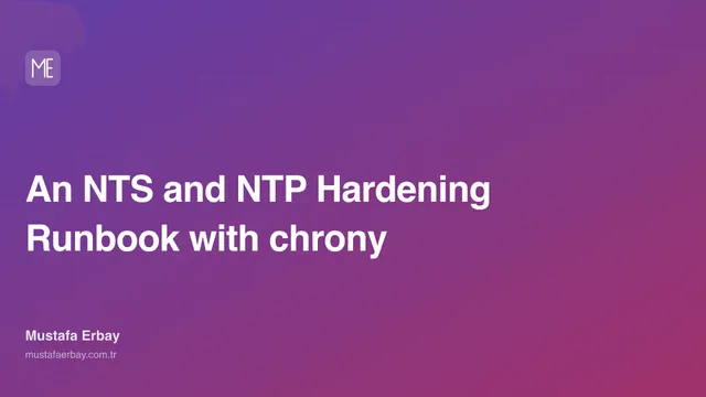 An NTS and NTP Hardening Runbook with chrony — cover image