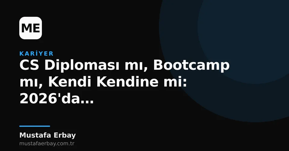 Bir öğrenci, elinde diploma, klavye ve kitap tutan bir robotik kol, ve bir laptop simgelerinin karışık bir kolajı, kariyer yollarını temsil ediyor.