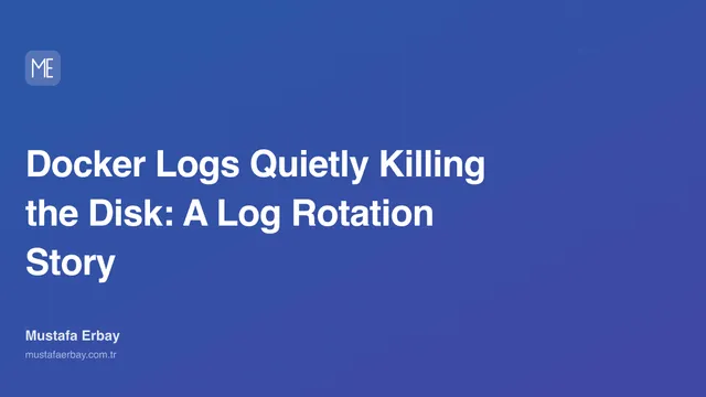 Docker Logs Quietly Killing the Disk: A Log Rotation Story — cover image