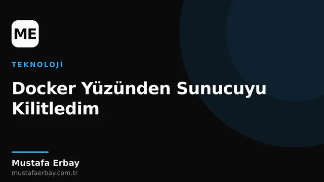 Docker konteynerleri yüzünden kilitlenmiş bir sunucunun soyut temsili, arka planda terminal ekranları ve hata mesajları.