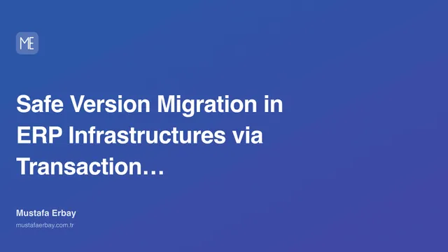 Safe Version Migration in ERP Infrastructures via Transaction… — cover image