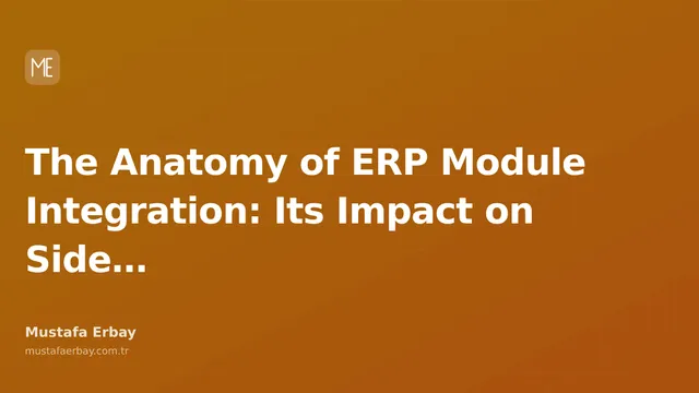 A diagram showing an ERP system with different modules integrated with each other.