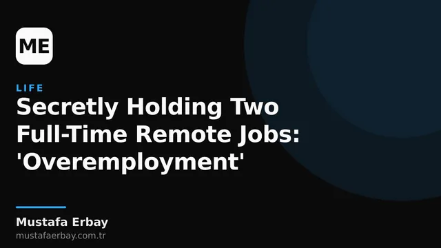 A scene of a person intensely focused at their computer, secretly holding two full-time remote jobs.