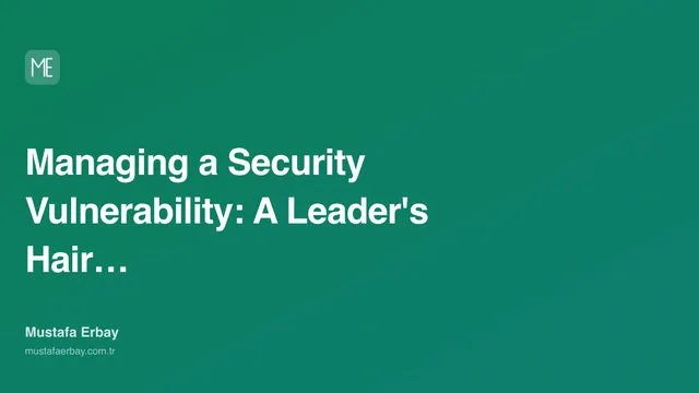 Managing a Security Vulnerability: A Leader's Hair Shirt — cover image