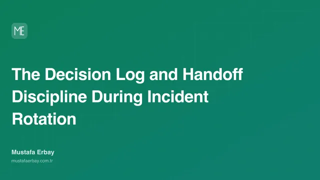 The Decision Log and Handoff Discipline During Incident Rotation — cover image