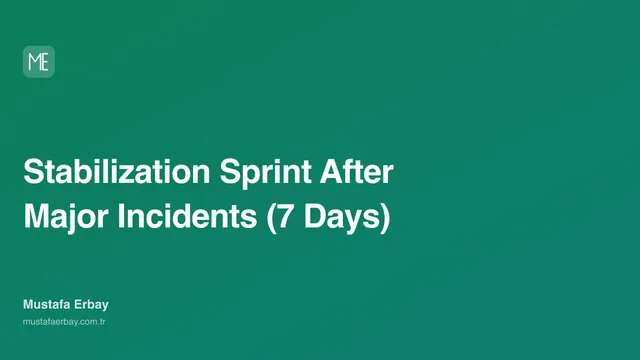 Stabilization Sprint After Major Incidents (7 Days) — cover image