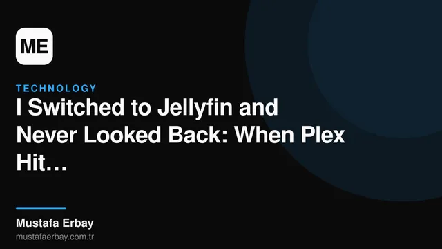 Plex and Jellyfin logos, comparison interface on a computer screen