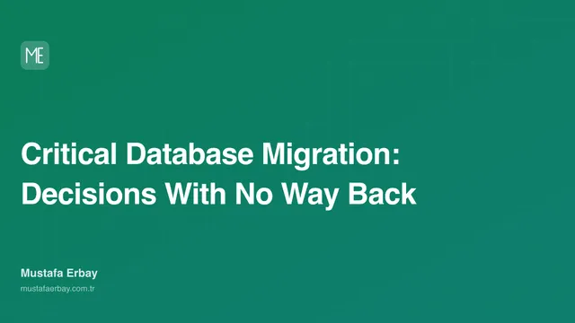 Critical Database Migration: Decisions With No Way Back — cover image