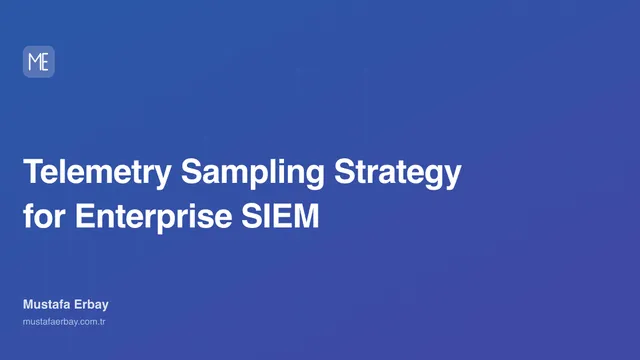 Telemetry Sampling Strategy for Enterprise SIEM — cover image