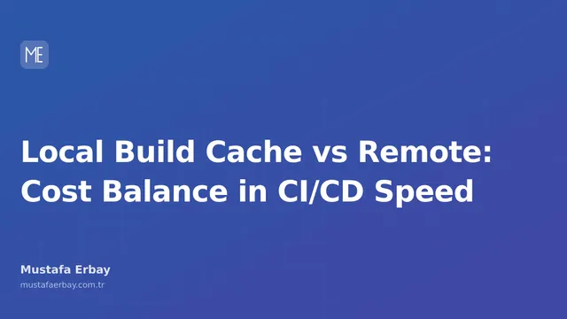 An illustration of a CI/CD pipeline flow diagram showing local and remote build cache options.