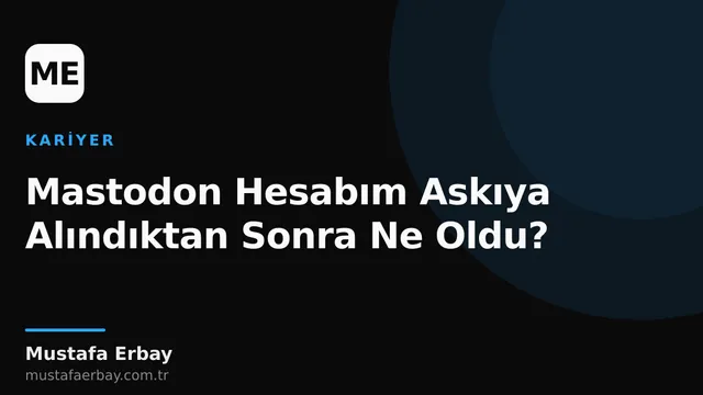 Bir Mastodon hesabının askıya alınma bildirimini gösteren ekran görüntüsü.