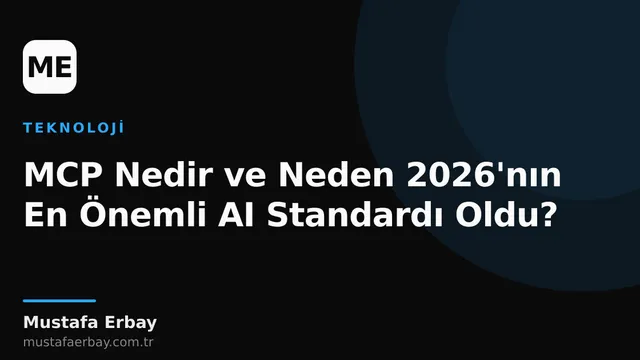 Çeşitli AI modellerinin birbiriyle iletişim kurmasını sağlayan bir ağ diyagramı, ortasında MCP logosu.