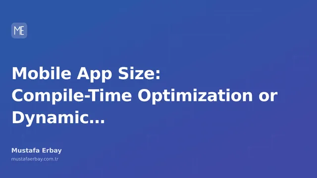 Mobile app icons and a magnifying glass analyzing app size
