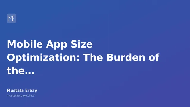 Technical diagram showing mobile app package size analysis and optimization tools