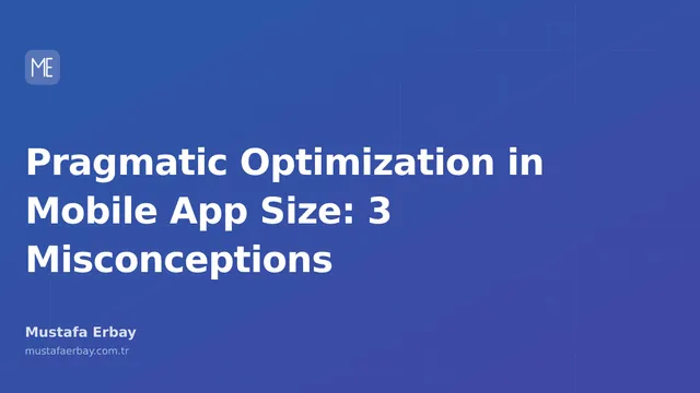 Graphics and code snippets symbolizing app size optimization on a smartphone screen