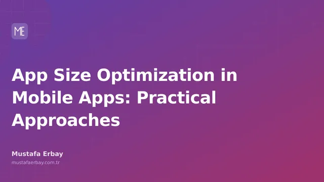 An abstract visual illustrating various tools and strategies used to optimize mobile app size.