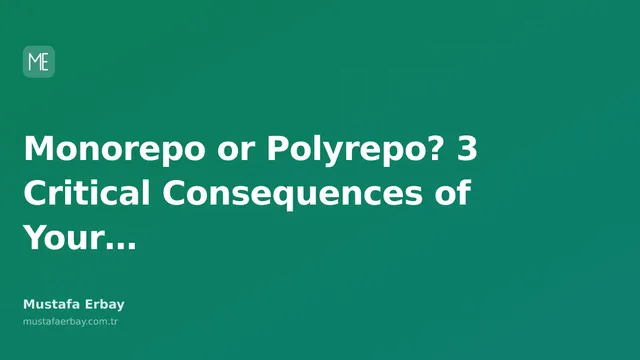 Abstract architectural diagrams representing monorepo and polyrepo concepts, a comparison visual showing two different approaches.