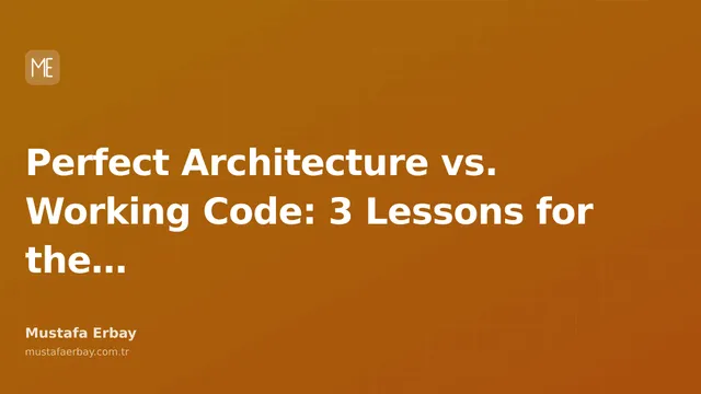 Abstract diagram comparing perfect architecture vs. working code