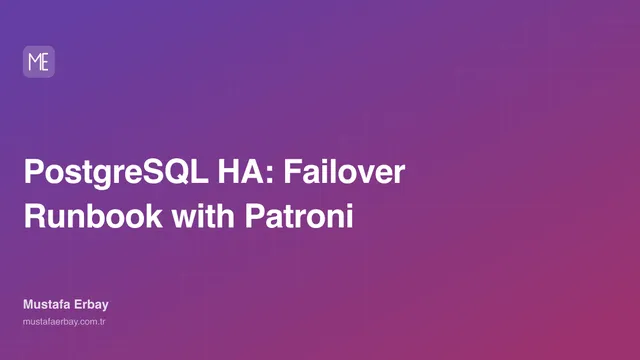 PostgreSQL HA: Failover Runbook with Patroni — cover image