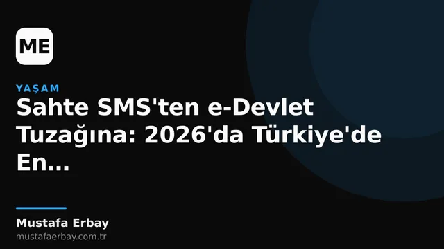 Akıllı telefon ekranında sahte bir e-Devlet SMS'i ve arka planda kafa karışıklığı içinde bir kişi