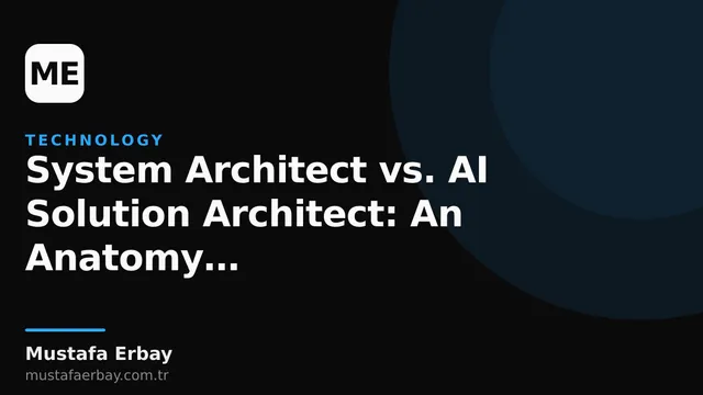 Server racks symbolizing traditional system architecture on one side, abstract digital figures representing artificial intelligence and algorithms on the other.
