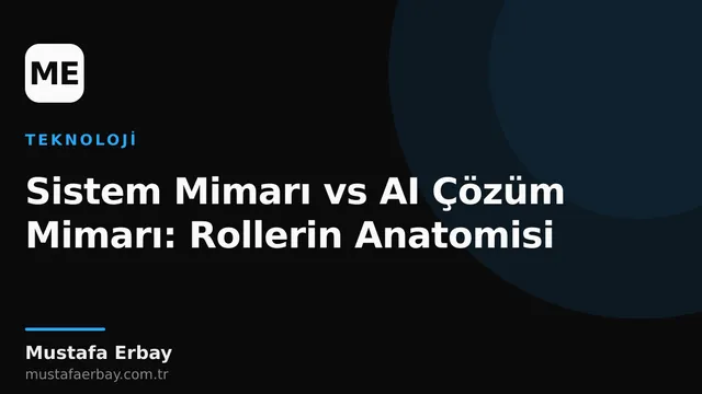 Bir yanda geleneksel sistem mimarisini simgeleyen sunucu rafları, diğer yanda yapay zeka ve algoritmaları temsil eden soyut dijital figürler.