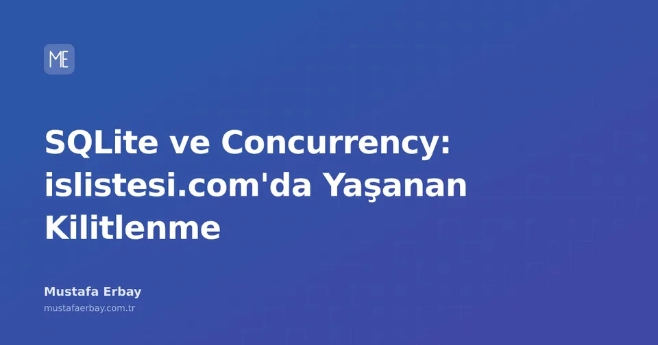 SQLite veritabanı simgesi ve kilitlenme sembolü ile gösterilen concurrency sorunu