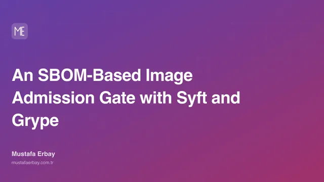 An SBOM-Based Image Admission Gate with Syft and Grype — cover image