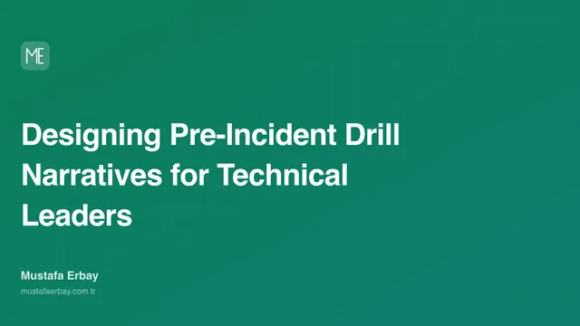 Designing Pre-Incident Drill Narratives for Technical Leaders — cover image