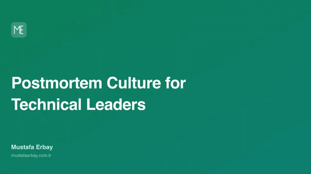Postmortem Culture for Technical Leaders — cover image