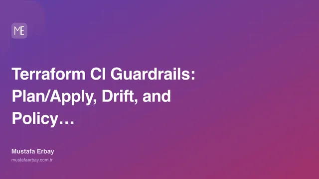 Terraform CI Guardrails: Plan/Apply, Drift, and Policy Check — cover image