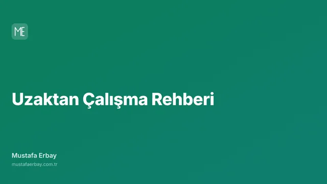 Uzaktan Çalışma Rehberi — kapak görseli