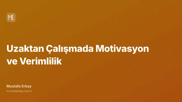 Uzaktan Çalışmada Motivasyon ve Verimlilik — kapak görseli