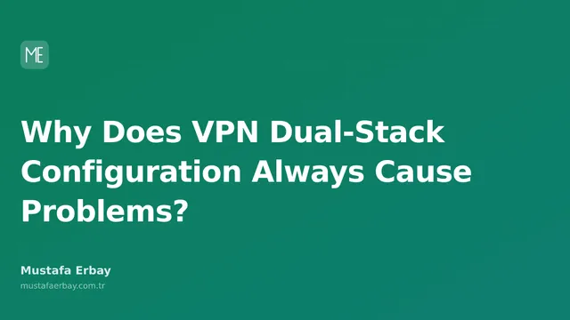 Technical diagram showing the conflict of dual-stack IPv4 and IPv6 traffic in a VPN tunnel