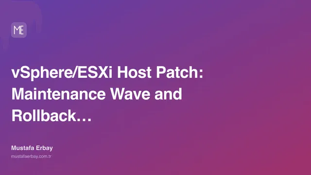 vSphere/ESXi Host Patch: Maintenance Wave and Rollback Runbook — cover image
