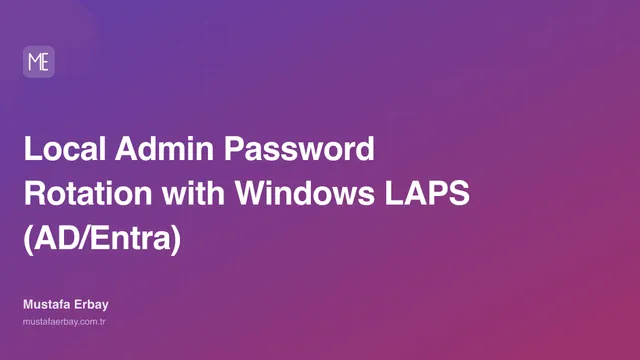 Local Admin Password Rotation with Windows LAPS (AD/Entra) — cover image