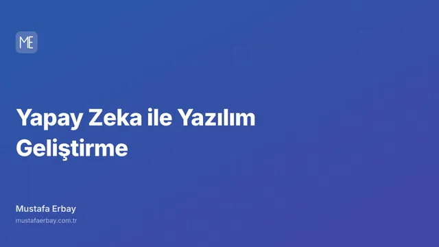 Yapay Zeka ile Yazılım Geliştirme — kapak görseli