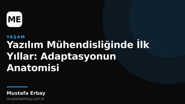 Genç bir yazılım mühendisinin masasında oturduğu, etrafında kod satırları ve soyut kavramların uçuştuğu bir illüstrasyon.