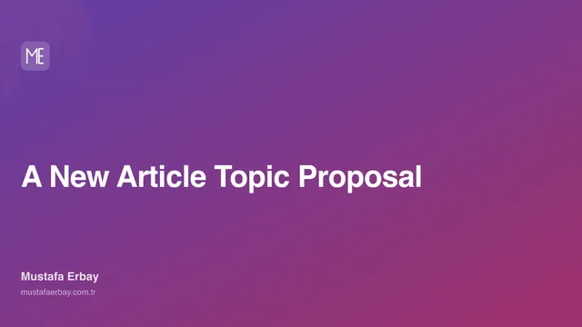 A New Article Topic Proposal — cover image