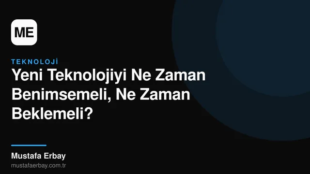 Bir teknoloji yol ayrımında duran, karar vermekte olan bir kişi. Yeni ve eski teknolojiyi temsil eden iki farklı yol.