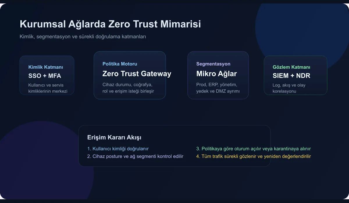 Technical diagram explaining Zero Trust architecture on enterprise networks