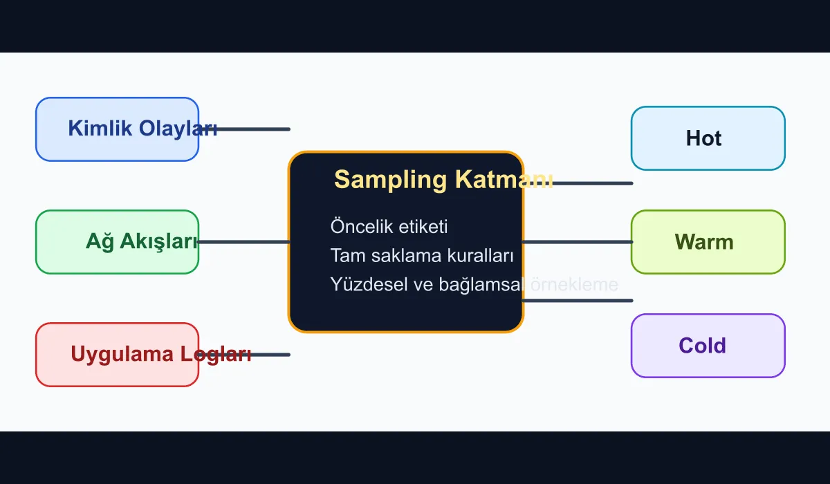 Diagram showing the enterprise SIEM sampling flow