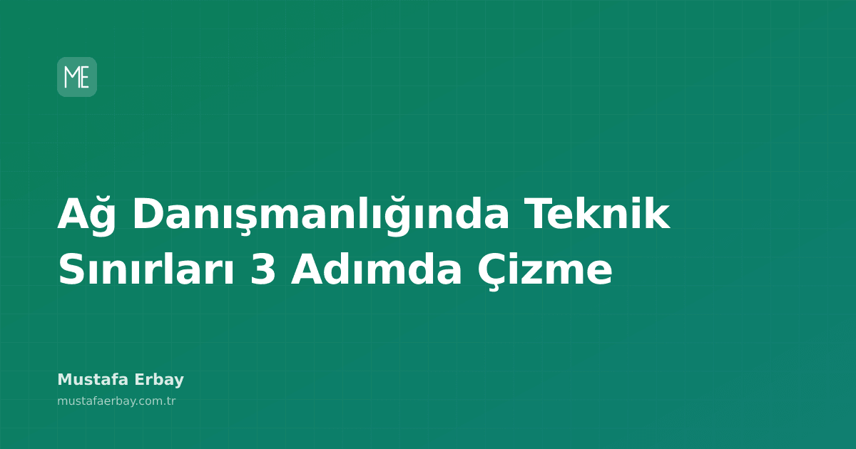 Ağ topolojisi ve sınır çizgilerini temsil eden soyut bir teknik çizim