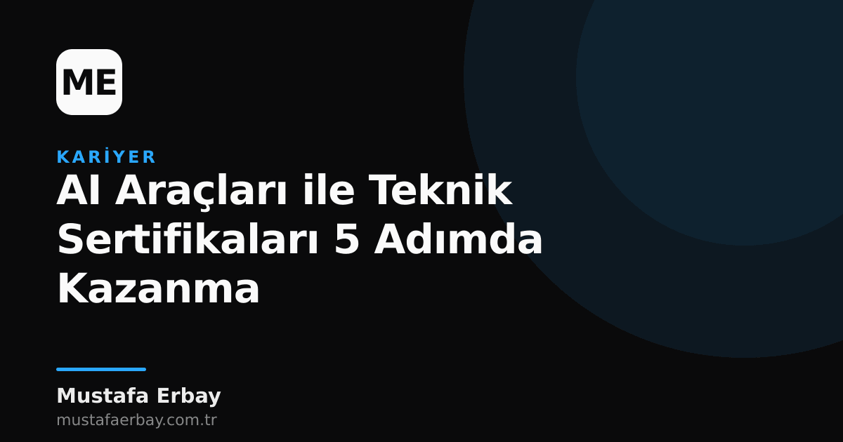 Bir kişinin dizüstü bilgisayarında sertifika sınavına hazırlanırken AI araçlarından yardım aldığı dijital illüstrasyon.