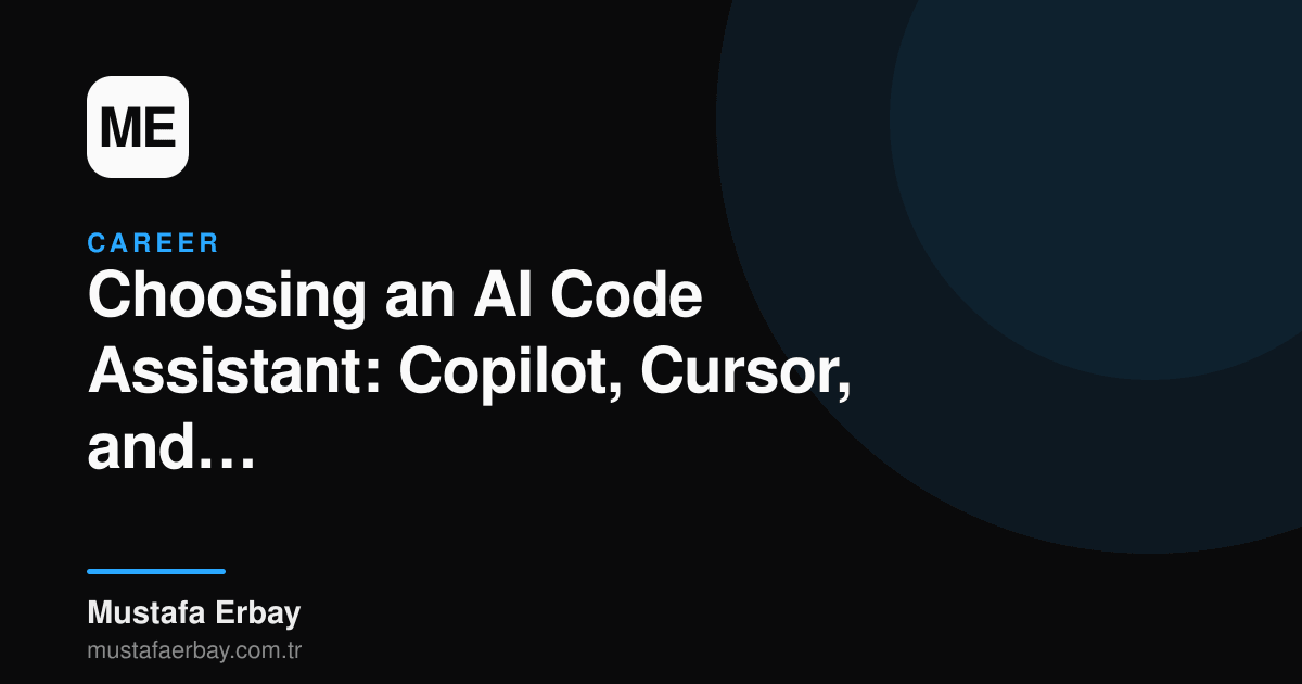 An abstract image showing the logos of three different AI code assistants (GitHub Copilot, Cursor, Claude Code) and the silhouette of a programmer working at a keyboard.